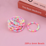 10 vnt vaiki&scaron;kų mergaičių žavingų apyrankių vaikams, spalvingų perlų karoliukų elastinės apyrankės 6mm