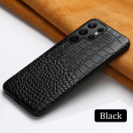Prabangus odinis dėklas Samsung Galaxy S25 Ultra Plus S24 S23 telefonui, originalus krokodilo tekstūros PU apsauginis dėklas nuo smūgių For Samsung S25 juoda