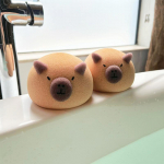 Capybara vonios kempinės Kamuolys Mielas animacinių filmų gyvūnų kūdikių du&scaron;o &scaron;epečiai Kūno valymo &scaron;epečiai burbuliukai kempinės Vonios priedai