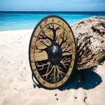 Vikingų skydas, Viduramžių, Vikingų sienų dekoras dovana Apvalus skydas Cosplay skydas, Gimtadienio dovana