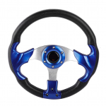 13 colių 320 mm Universalus PU odos Automobilio Sportinis Lenktyninis Driftas Vairas Mėlynas