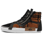 Vans Sk8 Cap Patchwork Deconstructed Lambswool Tiger Stripe Sports High-Top Skate Shoes Unisex skate shoes Black Brown VN0A3WM1ABF 36
