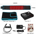 Raudonas ir infraraudonųjų spindulių LED &scaron;viesos terapijos diržas 850 nm 660 nm nugaros skausmą mal&scaron;inantis diržas svorio metimo aparatas juosmens &scaron;ilumos pagalvėlės masažuoklis