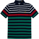Polo Ralph Lauren SS25 Dryžuotas Arkliuko Logotipas Siuvinėtas Trumpomis Rankovėmis Polo Mar&scaron;kinėlis Vyri&scaron;ki Vir&scaron;utiniai Drabužiai MNPOKNI1N821751-600 S