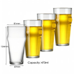 570ml Alaus Stiklinių Rinkinys i&scaron; 4 vnt. (KETURI) 1,2 pintos stiklinės talpa tradicinio alinės stiklinės dizaine. Didelio dydžio alaus taurės 473-592ml