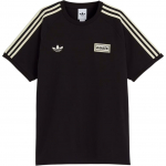Adidas Originals X Oasis Bendradarbiavimo 3 juostelių SS25 Turas Mink&scaron;ti, siauro kirpimo trumpomis rankovėmis mar&scaron;kinėliai Unisex Vir&scaron;utiniai drabužiai KT-3445 M