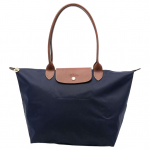Longchamp Originalus Užsegamas Užtrauktuku Daugkartinio Naudojimo Drobės Pirkinių Krep&scaron;ys Ne&scaron;iojamas Ant Peties Didelis Moteri&scaron;kas Krep&scaron;ys Tamsiai Mėlynas L1899089P68 Basic Set (Bag)