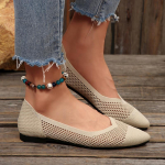Lengvi slip-on plok&scaron;čiapadžiai moteri&scaron;ki bateliai, megztas tinklelis, kvėpuojantys vasariniai batai moterims, spalvų mi&scaron;inys, mink&scaron;tas padas, laisvalaikio darbo batai, dideli dydžiai 36 smėlis