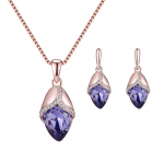 BLUELANS KORJALAI Nuostabūs karoliai Auskarai Papuo&scaron;alai Formos Kalnų kri&scaron;tolas rinkinys Marquise Pendant Stud Moterų Dovana violetinė