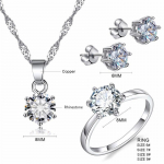 Žavingi madingi vestuvinių papuo&scaron;alų rinkiniai Prabangūs Bridal Statement karoliai, auskarai, žiedai, dovanos 9 sidabras