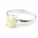 Bague Argent 'D&eacute;esse Opale' Blanc argent&eacute; (rhodi&eacute;) - 8 mm