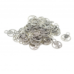 50 Pieces Tibetan Silver Filigree daisy flower leaf Round Charms DIY Making 23x17.5mm sidabras