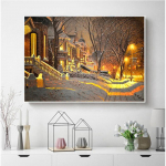 5d deimantų tapyba Žiemos namo siena, meno dekoras, viso kvadrato gręžtuvas, deimantinis siuvinėjimas, i&scaron;pardavimas kra&scaron;tovaizdis, pasidaryk pats, rankų darbo dovana Full Round (20X30CM)