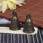 Antikvarinis varpas Kinijos mini skulptūra Pray Guanyin Buddha Bell Shui Feng Bell