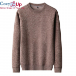 Cozy Up New Style Plus Velvet Vyri&scaron;ki drabužiai Didelio dydžio megztinis megztinis Vyri&scaron;kas vienspalvis trikotažas Slim Fit apvali apykaklė laisva M-3XL M violetinė