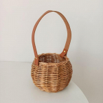 Mielas austas laikymo krep&scaron;elis su odine rankena Augalų pinti kabantys krep&scaron;eliai Sodo gėlių vazos vazoniniai augalų vazonų laikymo krep&scaron;eliai