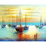 5D &bdquo;pasidaryk pats&ldquo; deimantinis pie&scaron;imas saulėlydžio valtis deimantinis siuvinėjimas Visas mozaikos rinkiniai kryžminio dygsnio namų dekoras rankų darbo dovanos Round 20x30cm