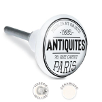 Les Tr&eacute;sors De Lily [A2520] - Bouton meuble c&eacute;ramique 'Antiquit&eacute;s' noir - 65x35 mm juoda