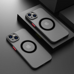 Prabangus matinis magnetinis Magsafe belaidžio įkrovimo dėklas, skirtas iPhone 15 14 13 11 12 Pro Max Mini Plus XS Max XR X Armor Cover funda iPhone 11 juoda
