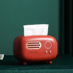 1 vnt Creative Radio Shape servetėlių dėžutė, svetainė, prabangus retro namas, restorano dekoravimo popierinė dėžutė HMM raudona
