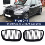 2 vnt buferio inkstų grotelės priekinių grotelių dvigubų lentjuosčių linija, skirta BMW X5 X6 E70 E71 2008&ndash;2013 m. gray