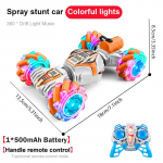 1/20 4WD RC Stunt Car Watch Gestai Indukcija 360&deg; Besisukantis Drift Spray Nuotolinio valdymo pultas Automobilis Lengva muzika