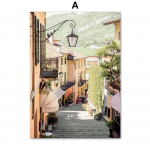 Viduržemio jūros regiono kaimo menas drobės tapyba Italija Toskana Beladžio miesto siena Plakatai Kambario dekoras Sienų nuotraukos Svetainės dekoras 21X30cm No Frame