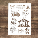 A4 dydžio dekoratyviniai daugkartinio naudojimo kalėdinių trafaretų &scaron;ablonų dažymo trafaretai, skirti &bdquo;pasidaryk pats&ldquo; rankdarbiams &bdquo;Scrabooking&ldquo; tapybai ant medžio, drobės, grindų, sienų ir plytelių