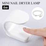 VANREESA 6W ne&scaron;iojamas mini LED nagų džiovintuvas su USB kabeliu UV lempa Nagų dailės ma&scaron;ina Vieno pir&scaron;to nagų gelinio lakavimo greito kietėjimo įrankiai USB balta