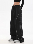 Y2K Moterys Juoda Streetwear Techwear Cargo Korėjos Harajuku Parachute Track Kelnės Vyri&scaron;ki Sportinės kelnės plačios Kelnės Kelnės Drabužiai
