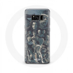Coque pour Samsung Galaxy S8 Game of Thrones Saison 8 Le Tr&ocirc;ne de Fer Affiche Personnages Fond Gris