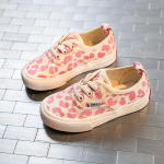 Mergaičių drobiniai batai Leopard Print Pink Vasara Nauji Vaiki&scaron;ki Pedaliniai Batai Tinklas Red Tide Vaiki&scaron;ki batai 24 smėlis