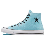 Stussy x Converse Chuck 70 High žydros spalvos unisex sportbačiai Egret juodos spalvos A07663C 45