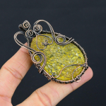 Natural Yellow Rough Crystal Stone Handmade Copper Wire Wrap Pendant 3.15 d8d43