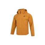 Adidas Traveer Rain-Ready Austas striukė su gobtuvu ir logotipinėmis juostelėmis Vyri&scaron;ka vir&scaron;utinė apranga Geltona HG6013 XXL