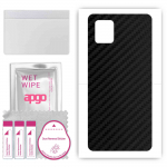 apgo Protective Skin Sticker for the back compatible with Samsung Galaxy Note 10 Lite, Wrap Film, Foil, Vinyl - Pattern Carbon Black