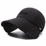 Summer Sunscreen Cap Men Women Wide Retractable Brim Outdoor Sports Peaked Cap Sun Hat Golf cap juoda