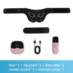 Elektrinis sėdmenų raumenų stimuliatorius EMS klubų treniruoklis USB įkraunamas sėdmenų kėlimas raumenų tonikas numesti svorio Deginti riebalus. pink