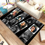 3D B-Beatles roko grupės kilimas, kilimas namų svetainei, vaikų miegamajam, sofai, durų kilimėlis dekorui, neslystantis kilimėlis vaikams žaisti 100x150cm(39x59in)