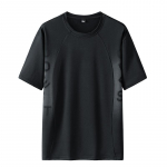 Trumpomis rankovėmis vyri&scaron;ki sportiniai greitai džiūstantys mar&scaron;kinėliai ledo &scaron;ilko apvalia kaklą vyri&scaron;ki mar&scaron;kinėliai vasaros vir&scaron;ūnė XXXXL