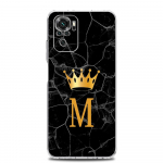 Telefono dėklas, skirtas Xiaomi Redmi Note 13 12 5G 9S 9 8 10 11 Pro Plus 4G 9T 13C 12C10C 9C 9A 7 Skaidraus vir&scaron;elio karūnos raidė nuo A iki Z Redmi 9T