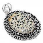 Dalmation Jasper Gemstone Handmade 925 Sterling Silver Gift Pendant 2.68 s1v42