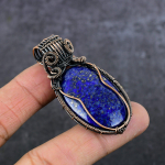Lapis Lazuli brangakmenio varinės vielos apvijos papuo&scaron;alo pakabukas 2,29 D7s43 blue