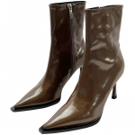 Madingi moteri&scaron;ki seksualūs auk&scaron;takulniai ankle boots odiniai smailianosiai eleganti&scaron;ki batai moteriai 2025 m. tendencija Chelsea batai žiemos nauji bateliai Mujer Botas 39 juoda