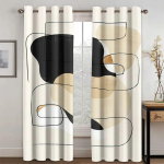 Abstraktus Geometrinis menas Moderni Bohemi&scaron;ka Estetika Elegancija Draperijos Langų Užuolaidos Svetainei Miegamajam Virtuvei 2 Vnt. Dekorui 150W166H(CM)59x65in&Grommet Top