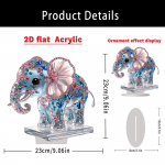 Animacinis mėlynas rožinis dramblys 2D akrilinis namų svetainės miegamojo stalo ornamentas surinkimo rekvizitai ornamentas 23*23cm
