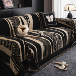 Keturių sezonų universalus namų svetainės sofos užvalkalas, skalbiamas ma&scaron;inoje, sofos pagalvėlė, mink&scaron;tas ir patogus pledas ant sofos 180*130cm juoda