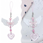 Lovely Wings Bow Heart Mobilus dirželis Telefono pakabukas Mergaitėms Moterims Mados Saldūs Raktų Pakabukai Krep&scaron;iai Dekoratyviniai Priedai Dovanos onesize