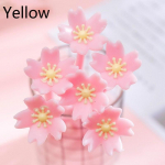 10 vnt. silikoninių rožinių kūrybingų mielų vy&scaron;nių žiedų gėlių ra&scaron;tinės reikmenų biuro mokyklinių reikmenų dovanų modeliavimo gelio ra&scaron;ikliai 10pcs-yellow
