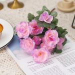 Lauko Rudens Dirbtinė Raudona Azalija Auk&scaron;tos Kokybės Gėlės Krūmai Atsparus UV Dekoravimas Netikros Gėlės Namų Dekoracijos Mažas Sodui violetinė